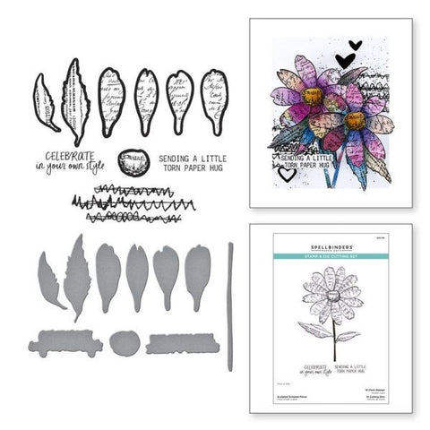 Beautifully Imperfect Collection - Sculpted Scripted Floral Clear Stamp & Die Set