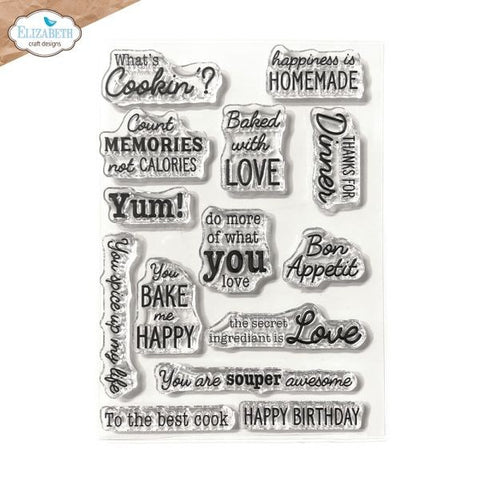 Living it Up Collection - In the Kitchen Sentiments - Clear Stamps