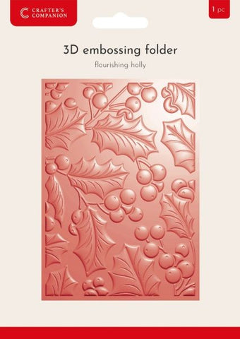 Flourishing Holly - 3D Embossing Folder