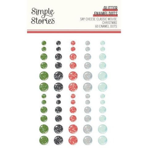 Say Cheese Classic Mouse Christmas - Glitter Enamel Dots