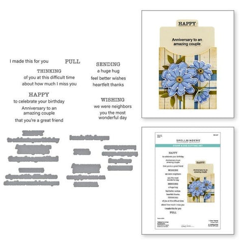 Tabbed Classics Collection - Tabbed In & Out Sentiments - Clear Stamps & Dies