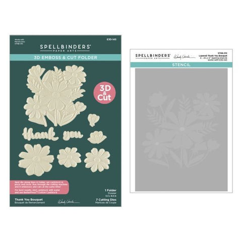 Tabbed Classics Collection - Thank You Bouquet 3D Folder & Stencil Bundle