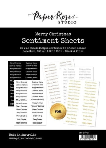 Merry Christmas Sentiment Sheets