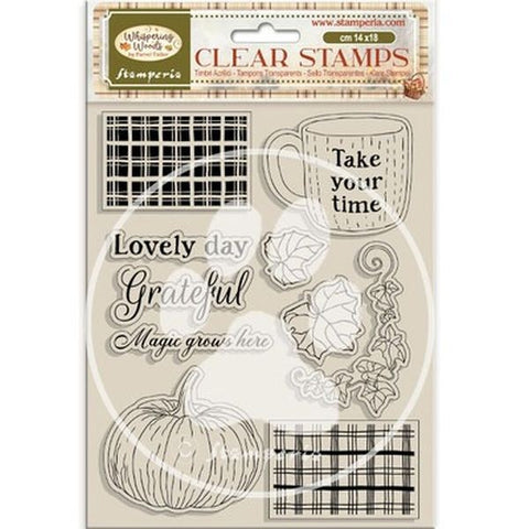 Whispering Woods - Clear Stamps - Cup and Pumpkin