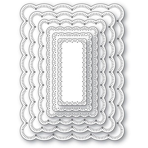 Fringed Scalloped Frame Set  - Dies