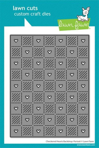 Checkered Hearts Backdrop Portrait Die