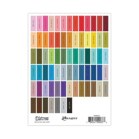 Distress Mini Ink Pad Label Set - Black