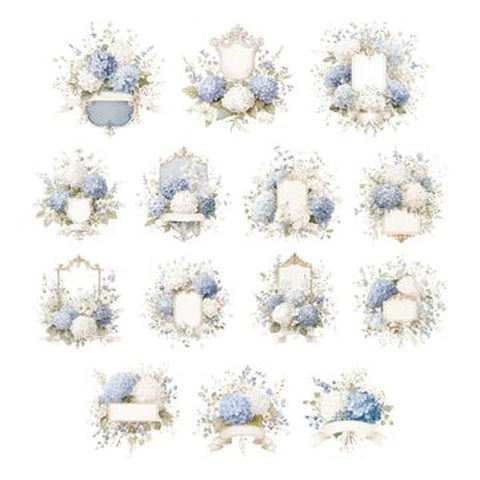 Fleur Azure - Ephemera - Floral Crest