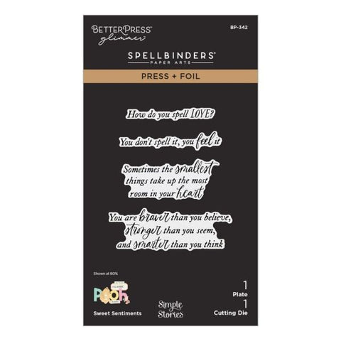 Say Cheese Classic Pooh - Sweet Sentiments Press & Foil Plate & Die Set