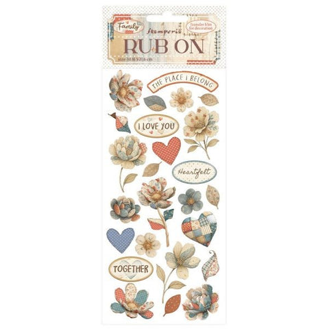 Family - Rub Ons - Patchwork Flowers