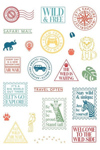 Postage Collage Clear Stamps - Safari
