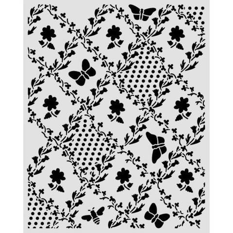 Daisy Art - Stencil - Texture Butterfly and Daisy