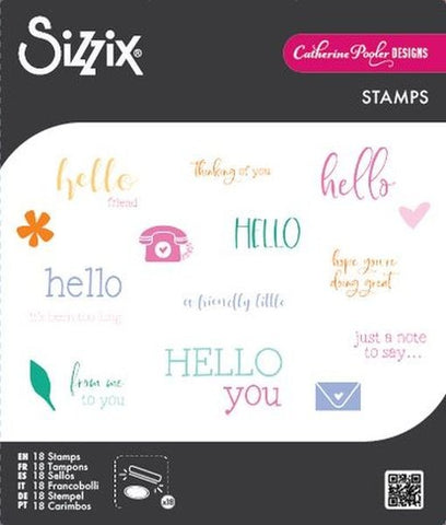 Print & Pattern Hello Sentiments - Clear Stamps