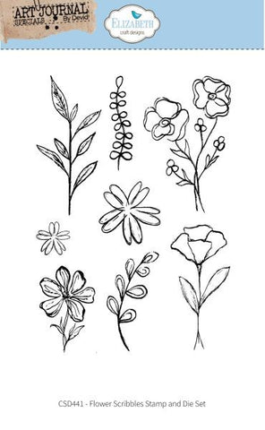 Hello You - Flower Scribbles - Stamp & Die Set