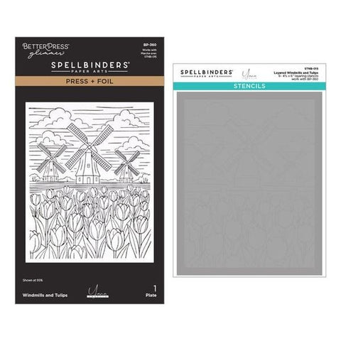 Windmills and Tulips Press & Foil Plate and Stencil Bundle