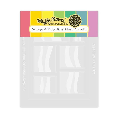 Postage Collage - Wavy Lines Stencil
