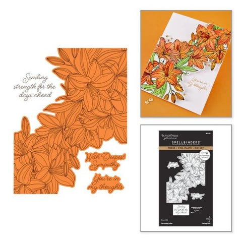 Cascading Lilies Press Plate & Die Set - April 2026 BetterPress Society