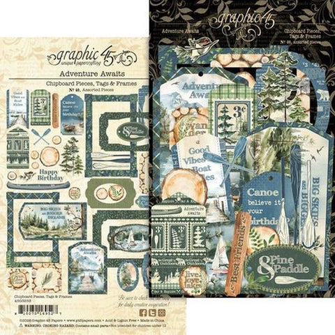 Adventure Awaits - Chipboard Pieces, Tags & Frames
