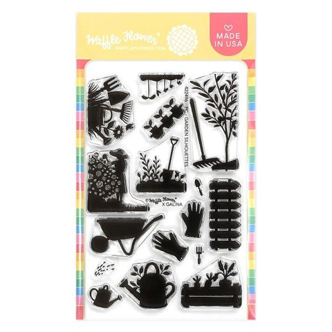 Postage Collage Garden Silhouettes - Clear Stamps