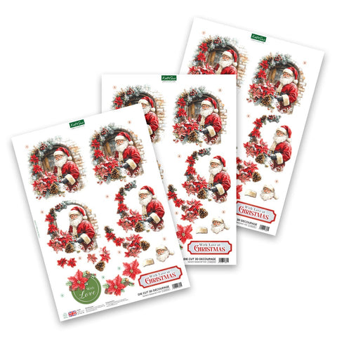 Santa's Seasonal Visit - Die Cut Decoupage