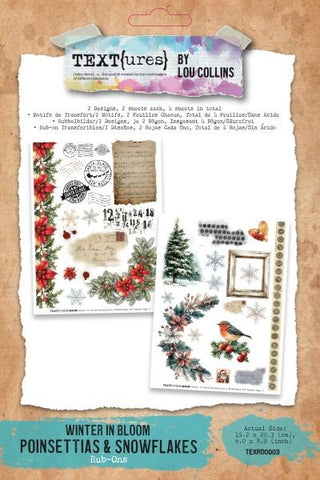 Winter in Bloom - Rub Ons - Poinsettias & Snowflakes