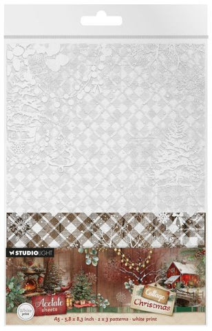 Cottage Christmas - Acetate Sheets - Plaid & Snow