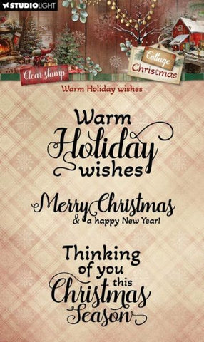 Cottage Christmas - Warm Holiday Wishes - Clear Stamps