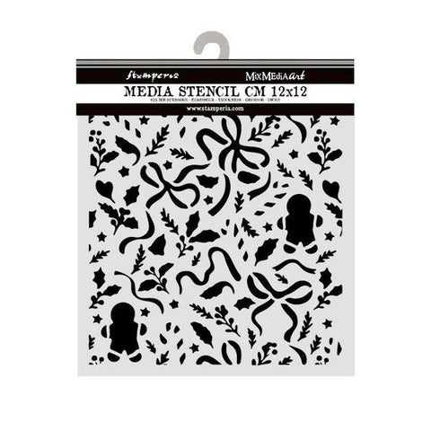 Christmas Ribbons and Gingerbread - Stencil