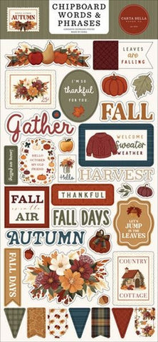 Here Comes Autumn - Chipboard Words & Phrases