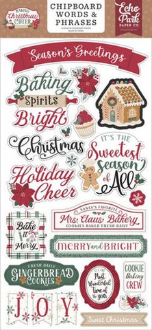 Baking Christmas Cheer - Chipboard Words & Phrases