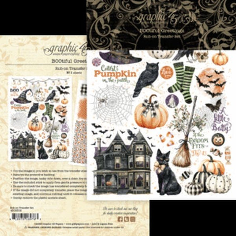 BOOtiful Greetings - Rub On Transfers