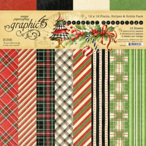 Merry-ful Greetings - 12x12 Collection Pack - Plaids & Stripes