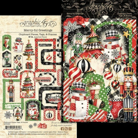 Merry-ful Greetings - Chipboard Pieces, Tags & Frames