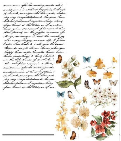 Elegant Script & Florals Rub Ons