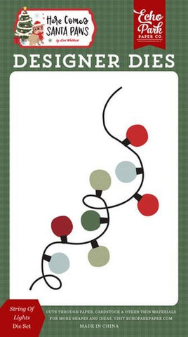 Here Comes Santa Paws - Dies - String of Lights