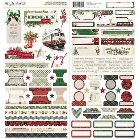 Simple Vintage Old-Fashioned Christmas - Stickers - Basics