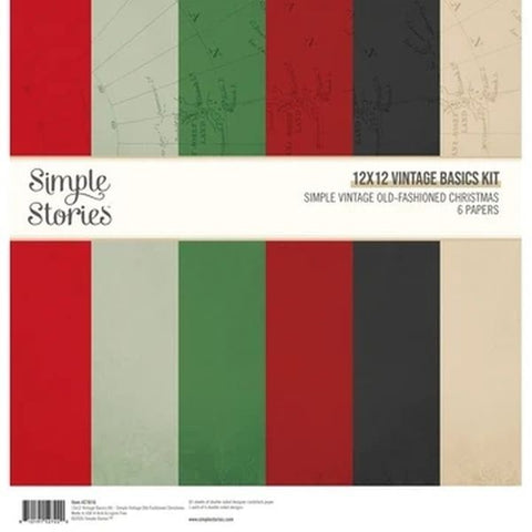 Simple Vintage Old-Fashioned Christmas - 12x12 Collection Pack - Basics
