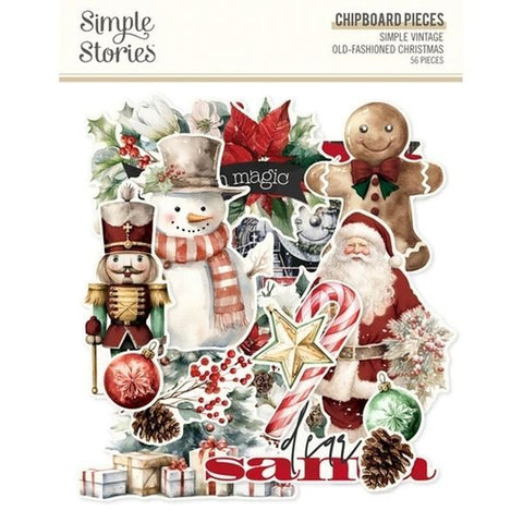 Simple Vintage Old-Fashioned Christmas - Chipboard Pieces