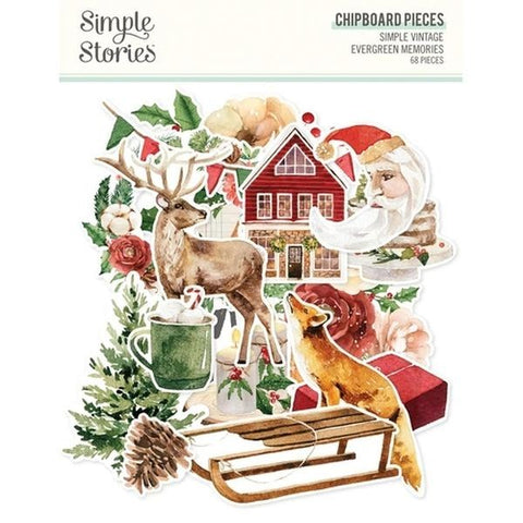 Simple Vintage Evergreen Memories - Chipboard