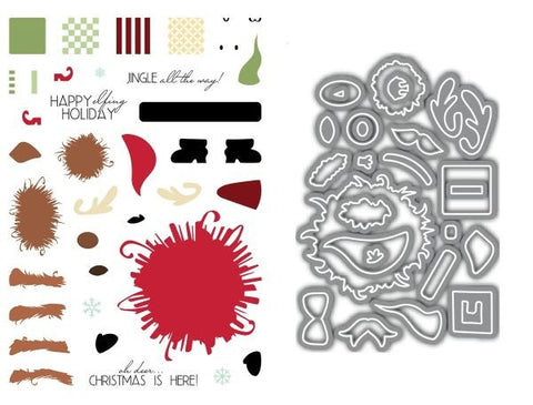 Fuzzy Wuzzies Happy Elfing Holiday - Clear Stamps & Dies