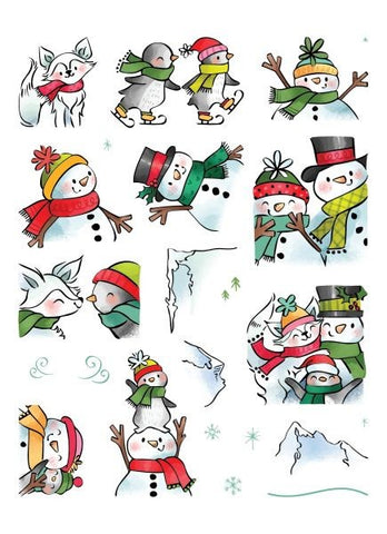 Forsty Friends Postage Collage - Clear Stamps