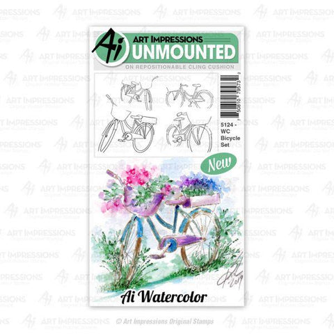 Watercolour Stamps - Bicycle Set