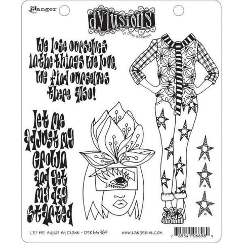Dylusions Cling Stamps - Let Me Adjust My Crown