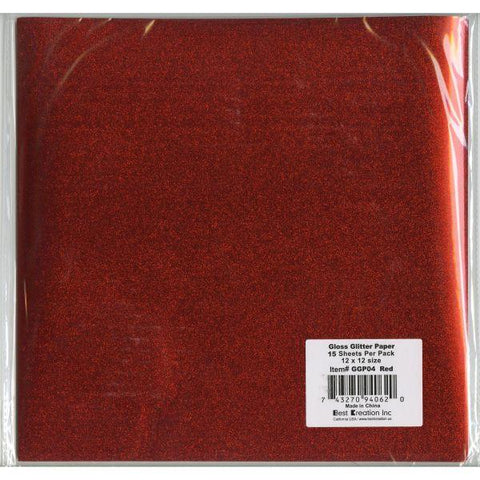 Gloss Glitter Cardstock - Red