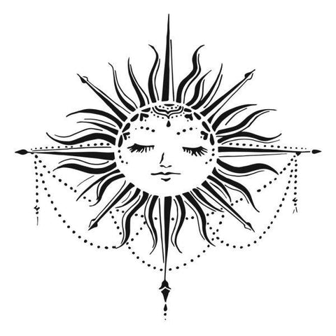 Stencil - 6x6 - Celestial Sun