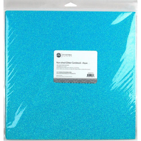 Non-Shed Glitter Cardstock - Aqua