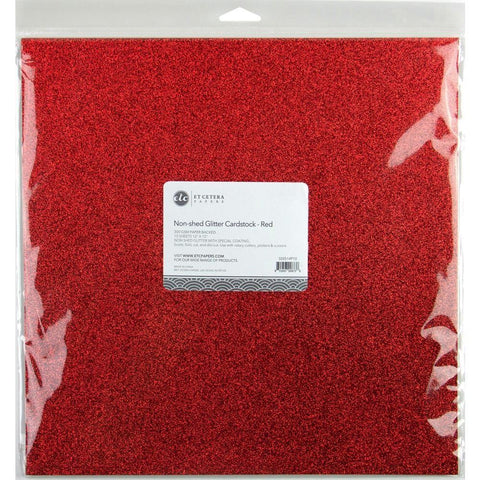 Non-Shed Glitter Cardstock - Red