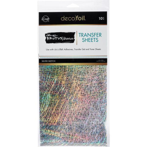 Deco Foil Transfer Sheets - Silver Sketch