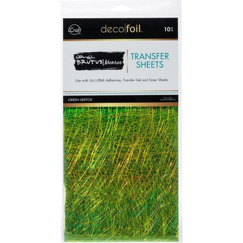 Deco Foil Transfer Sheets - Green Sketch