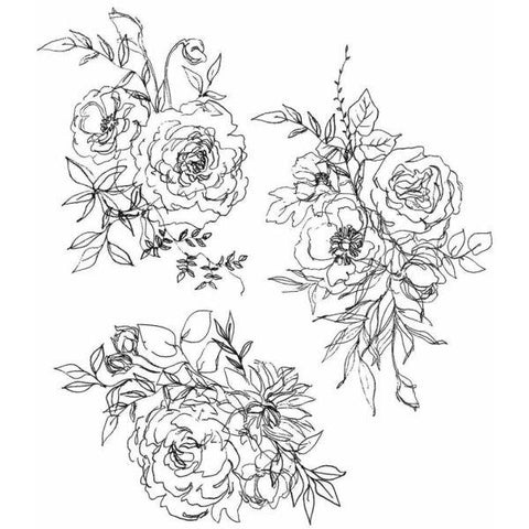 Cling Stamps - Floral Outlines
